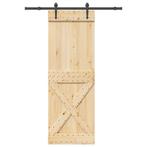 vidaXL Schuifdeur met beslag 80x210 cm massief grenenhout, Doe-het-zelf en Bouw, Verzenden, Nieuw