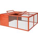 tectake Konijnenhok opvouwbaar 159x109x55cm - bruin, Dieren en Toebehoren, Knaagdieren en Konijnen | Hokken en Kooien, Verzenden