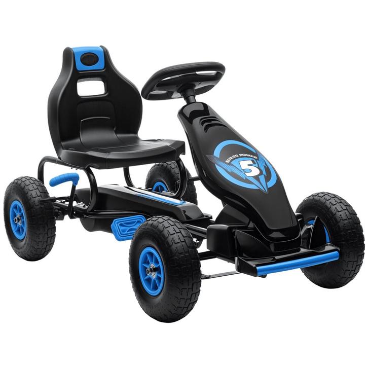 Kettauto -  - Verstelbare stoel - Rubberen banden - Blauw, Kinderen en Baby's, Speelgoed | Buiten | Skelters, Nieuw, Ophalen of Verzenden