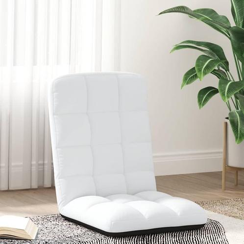 vidaXL Vloerstoel inklapbaar 71x51x62 cm stof wit, Huis en Inrichting, Stoelen, Nieuw, Verzenden