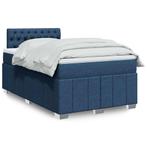 vidaXL Boxspring met matras stof blauw 120x200 cm, Verzenden, Nieuw
