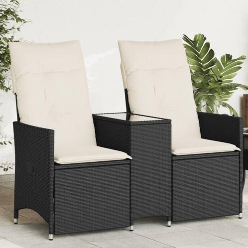 vidaXL Tuinbank 2-zits verstelbaar met tafel poly rattan, Tuin en Terras, Tuinsets en Loungesets, Nieuw, Verzenden