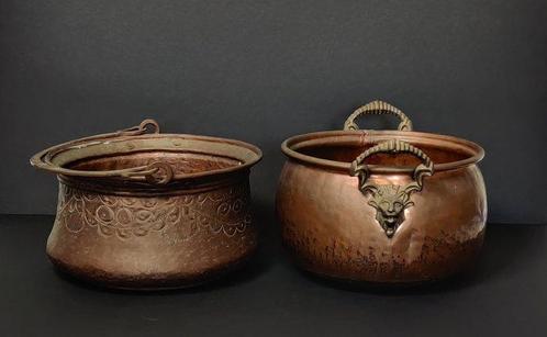 Jardinière (2) - Koper - koperen pot, Antiek en Kunst, Curiosa en Brocante