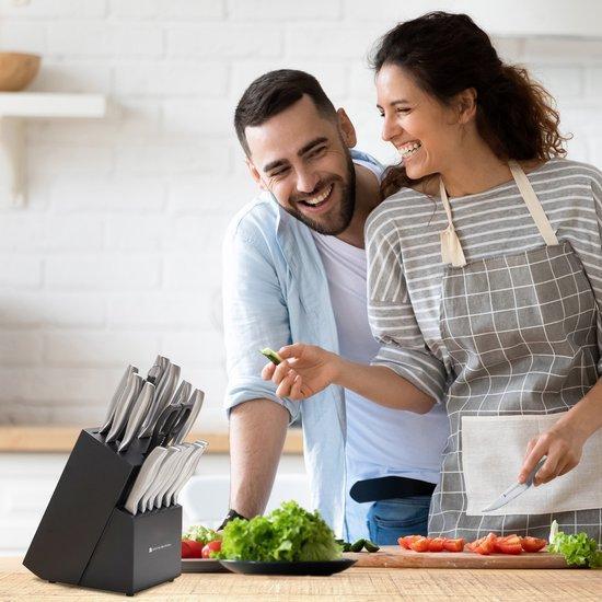 2dekans | KitchenBrothers Messenset - Messenblok - 16-Delig, Electroménager, Lave-vaisselle, Enlèvement ou Envoi