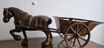 Unknown - Figurine - Paard met kar - 2,6 kg - Laiton