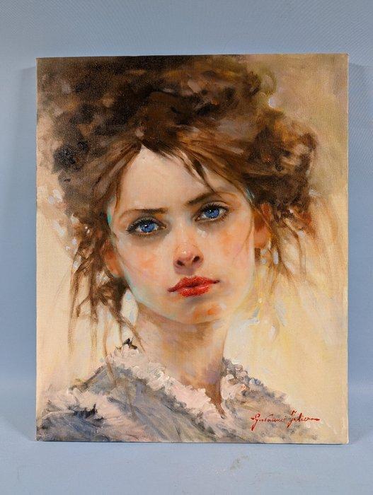 Giovanni Faliero (1960) - Sguardo ingenuo, Antiquités & Art, Art | Peinture | Classique
