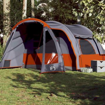 vidaXL Kampeertent 6-persoons waterdicht grijs, Caravans en Kamperen, Verzenden, Nieuw