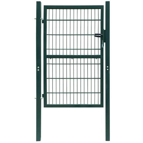 vidaXL Poort dubbelstaafmat (enkel) 106x210 cm groen, Tuin en Terras, Tuinpoorten, Nieuw, Verzenden