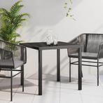vidaXL Tuin Tafel Zwart 80 x 80 x 73 cm Massief teakhout, Tuin en Terras, Tuintafels, Verzenden, Nieuw