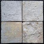 Tegel - Vierpas Delftse majolica tegels met bloemvazen. -, Antiek en Kunst