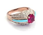 Zonder Minimumprijs - Ring - 9 kt. Roségoud, Zilver -, Handtassen en Accessoires, Ringen, Nieuw