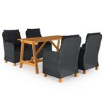 vidaXL 5-delige Tuinset donkergrijs, Tuin en Terras, Verzenden, Nieuw, Tuinset