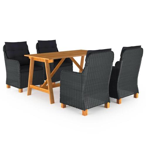 vidaXL 5-delige Tuinset donkergrijs, Tuin en Terras, Tuinsets en Loungesets, Tuinset, Nieuw, Verzenden