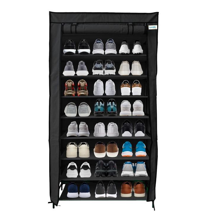 Lendo Online Porte-Chaussures Pliable 129x31x158 cm Noir, Maison & Meubles, Armoires | Armoires à chaussures