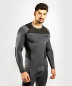 Venum Rashguard G-Fit Compression Shirt L/S Grijs Zwart, Vêtements | Hommes, Vêtements de sport, Vechtsport, Verzenden