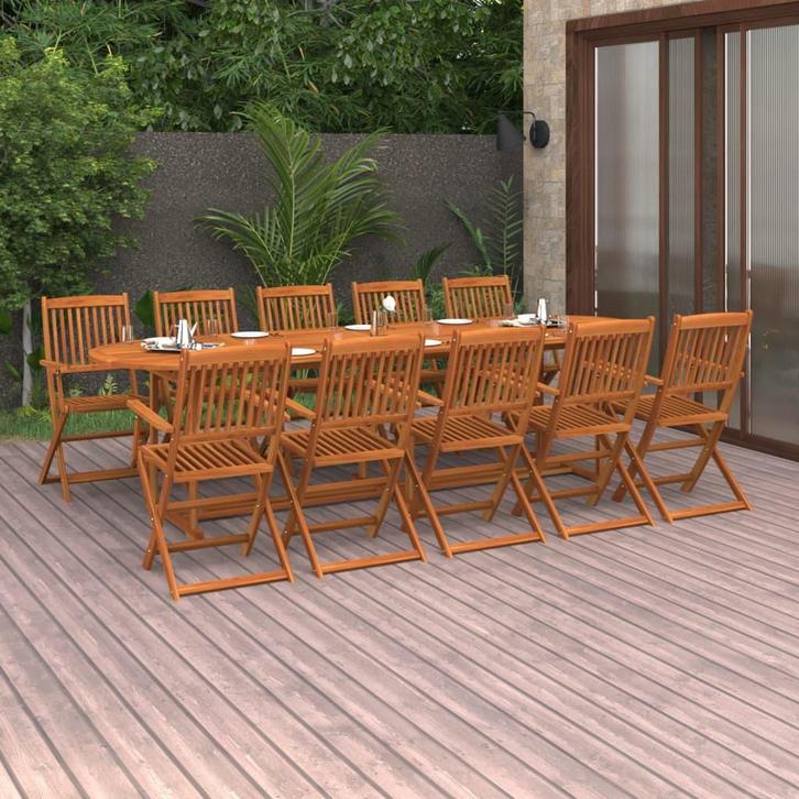 vidaXL 11-delige Tuinset 280x90x75 cm massief acaciahout, Tuin en Terras, Tuinsets en Loungesets, Tuinset, Nieuw, Verzenden
