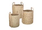 Manden van zeegras naturel met handvaten set 3, Nieuw