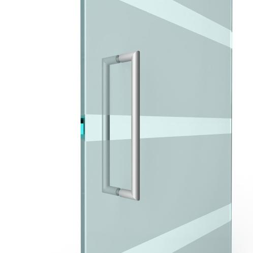 U-greep rond voor glazen deur ø 25mm - L: 525x500mm - RVS, Doe-het-zelf en Bouw, Deuren en Vliegenramen, Nieuw, Verzenden