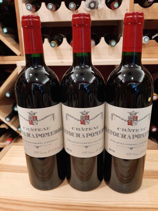 2010 Chateau Latour à Pomerol - Pomerol - 3 Flessen (0.75, Verzamelen, Wijnen