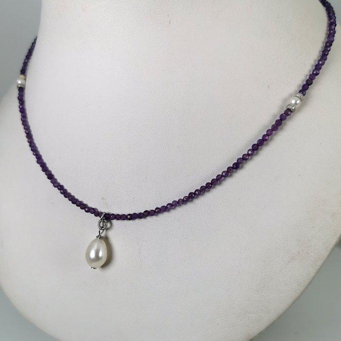 Zonder minimumprijs - Halsketting Zilver Parel - Parel -, Handtassen en Accessoires, Kettingen