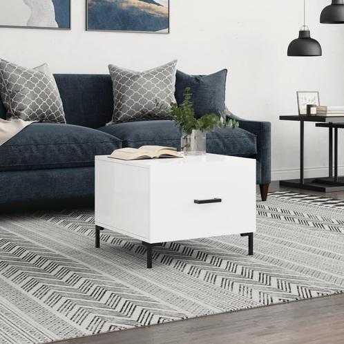 vidaXL Salontafel 50x50x40 cm bewerkt hout hoogglans wit, Huis en Inrichting, Tafels | Salontafels, Nieuw, Verzenden