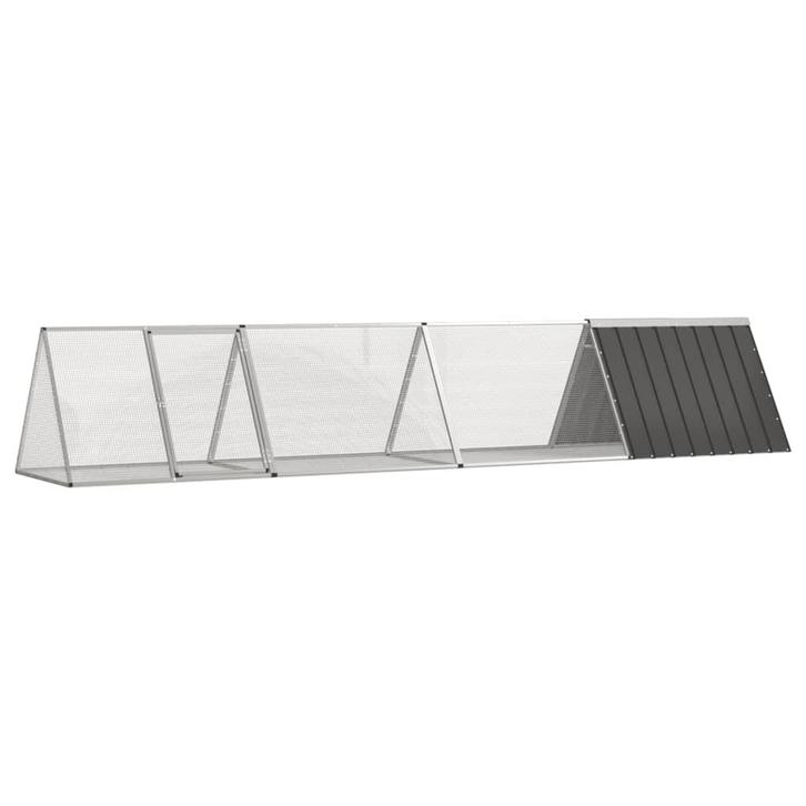vidaXL Konijnenhok 403,5x80,5x71 cm gegalvaniseerd staal, Dieren en Toebehoren, Knaagdieren en Konijnen | Hokken en Kooien, Nieuw