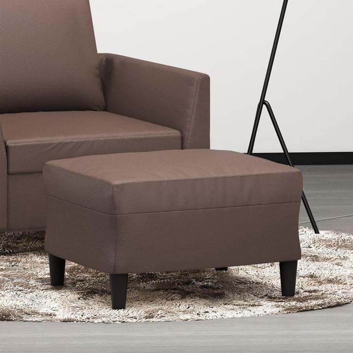 vidaXL Voetenbank 60x50x41 cm kunstleer bruin, Huis en Inrichting, Zetels | Voetbanken en poefs, Nieuw, Verzenden