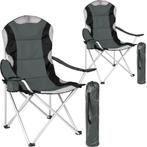 tectake Kampeerstoel bekleed - grijs, Set van 2, Verzenden, Nieuw