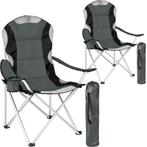 2 kampeerstoelen bekleed - grijs, Caravanes & Camping, Accessoires de camping