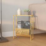 vidaXL Tijdschriftenrek 35x15x45 cm staal goudkleurig, Huis en Inrichting, Verzenden, Nieuw