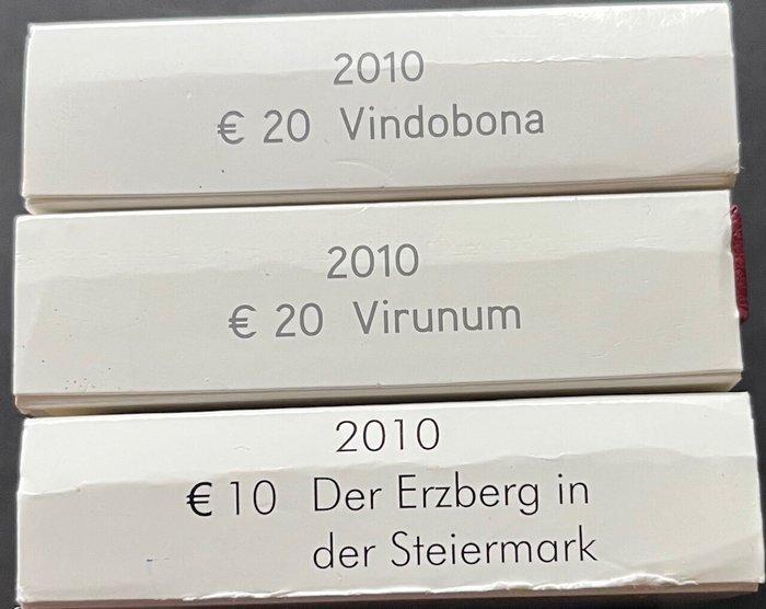 Oostenrijk. 10 Euro / 20 Euro 2010 (3 stuks) Proof (Zonder, Postzegels en Munten, Munten | Europa | Euromunten