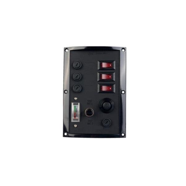 Bieden: Talamex 3-function 12V electric switch panel with b, Watersport en Boten, Bootonderdelen, Ophalen of Verzenden
