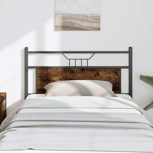 vidaXL Hoofdbord 100 cm bewerkt hout en staal gerookt, Huis en Inrichting, Slaapkamer | Bedden, Nieuw, Verzenden