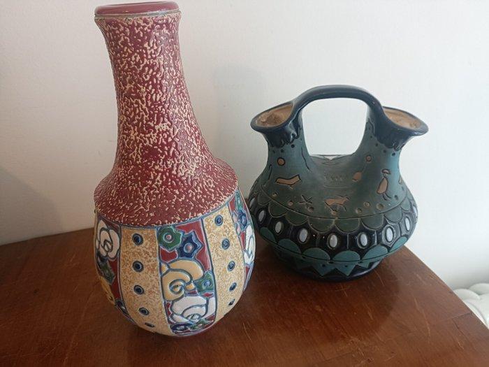 Amphora Riessner - Vaas (2) - Keramiek - Een paar keramieken, Antiek en Kunst, Antiek | Glaswerk en Kristal