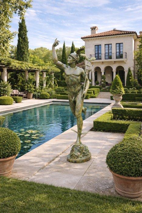 Beeld, XXL Bronze Mercury - 193 cm - Brons, Antiek en Kunst, Curiosa en Brocante