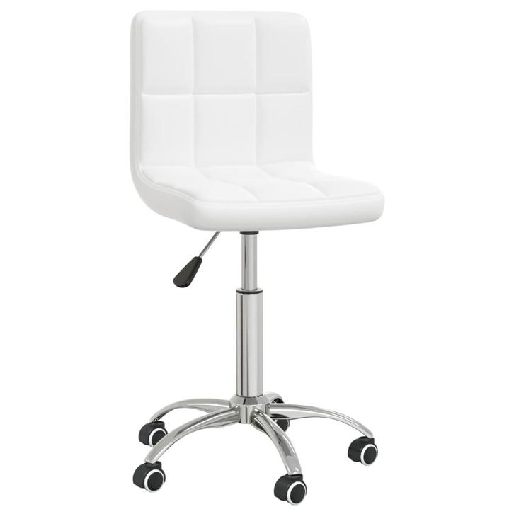vidaXL Eetkamerstoel draaibaar kunstleer wit, Huis en Inrichting, Stoelen, Nieuw, Verzenden