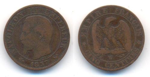 5 Centimes 1857 W Lille Frankreich: Napoleon Iii, 1852-1870, Timbres & Monnaies, Monnaies | Europe | Monnaies non-euro, Envoi