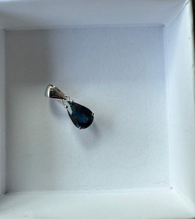 Hanger - 14 karaat Witgoud - 2.28ct. tw. Saffier, Handtassen en Accessoires, Antieke sieraden