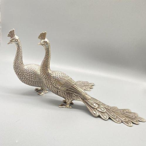Beeldje - Peacocks (2) - Koper, Metaal, Antiek en Kunst, Curiosa en Brocante