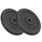 vidaXL Plaque de poids 2 pcs 2x15 kg Fonte, Sports & Fitness, Équipement de fitness, Verzenden, Neuf