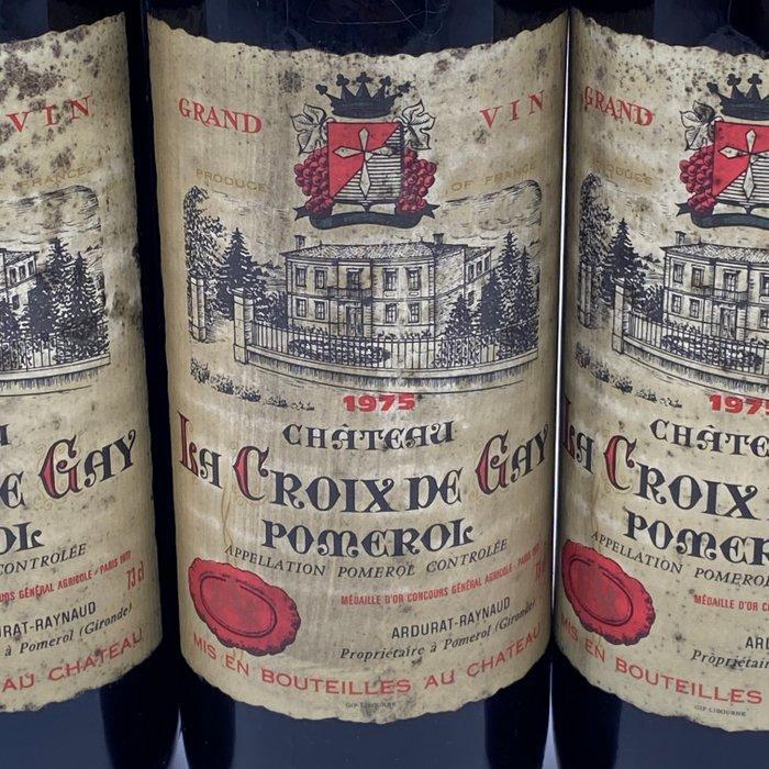 1975 Chateau La Croix de Gay - Pomerol - 3 Flessen (0.75, Verzamelen, Wijnen