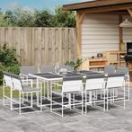 vidaXL 11-delige Tuinset met kussens textileen wit, Tuin en Terras, Tuinsets en Loungesets, Verzenden, Nieuw, Tuinset