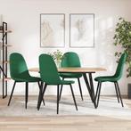 vidaXL Eetkamerstoelen 4 st fluweel donkergroen, Huis en Inrichting, Stoelen, Verzenden, Nieuw