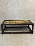 Tafel gesigneerd 29 cm - Hout, Marmer - China - Eind 20e, Antiek en Kunst