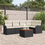 vidaXL Tuinbank Set 6 pcs Zwart en wit, Tuin en Terras, Verzenden, Nieuw