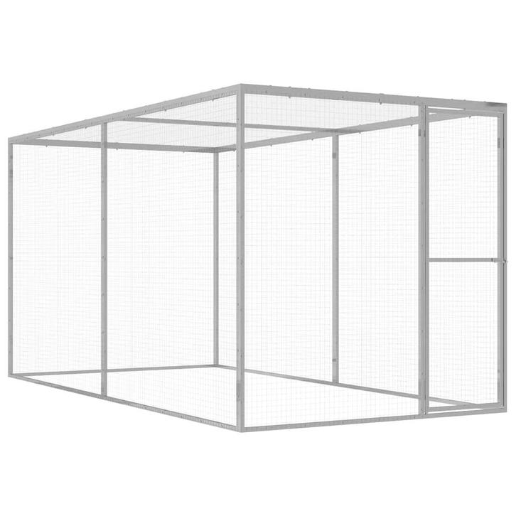 vidaXL Kattenkooi 3x1,5x1,5 m gegalvaniseerd staal, Dieren en Toebehoren, Knaagdieren en Konijnen | Hokken en Kooien, Nieuw, Verzenden