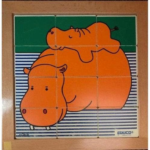 Educo puzzel Nijlpaard moeder met kind, Livres, Livres scolaires, Envoi