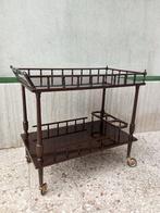 Serveerwagen - Hout, Metaal, Rubber - Serveertafel van, Antiek en Kunst, Curiosa en Brocante