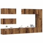 vidaXL 7-delig Tv-meubelset wandmontage bewerkt hout oud, Verzenden, Nieuw