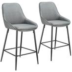 tectake Barkruk Siera met rugleuning - Geweven stof grijs /, Huis en Inrichting, Barkrukken, Verzenden, Nieuw